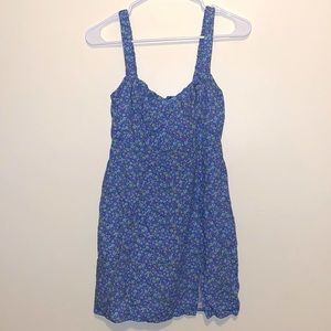 XS Aeropostale Blue Floral Print Mini Dress w/ Little Slit on Leg